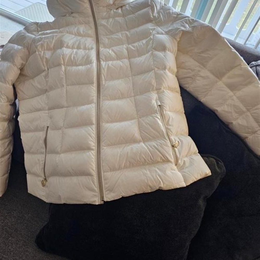 Michael Kors Cream Packable Puffer Coat